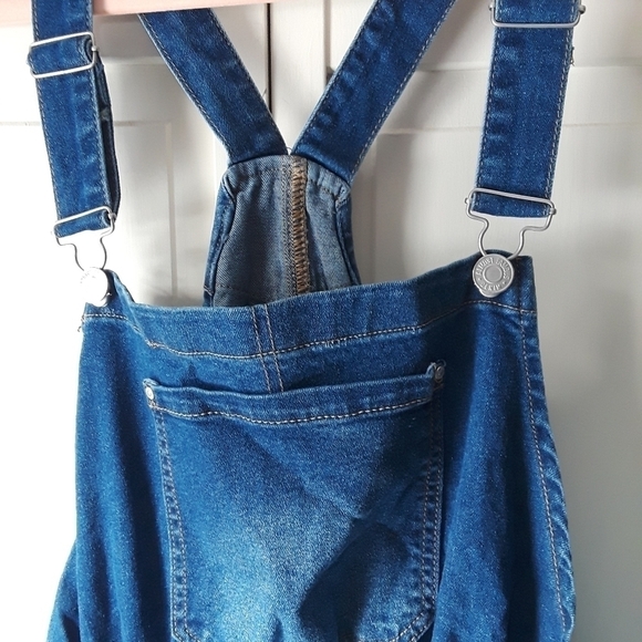 Shortall Jean Cargo Short Overalls Size Large Juniors - Picture 3 of 7